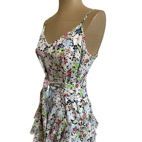 Likely Midi Dress Ariella Pink Floral Print Belted Ruffle Skirt New - Picture 8 of 13